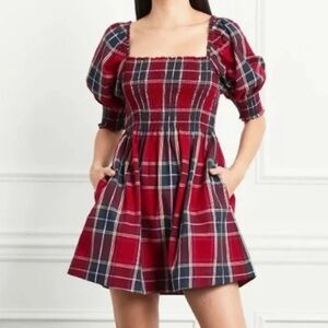 Hill House Red and Blue Plaid Mini Dress